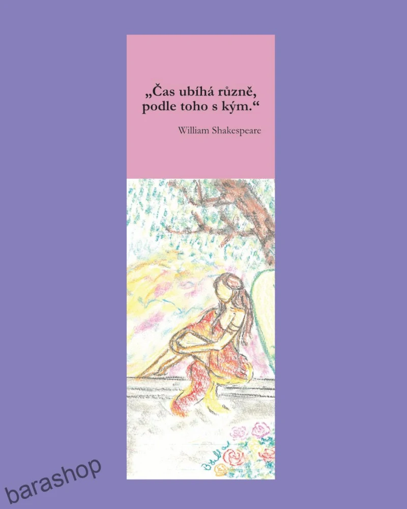 Záložka do knihy Antická dáma s citátem od Shakespeara