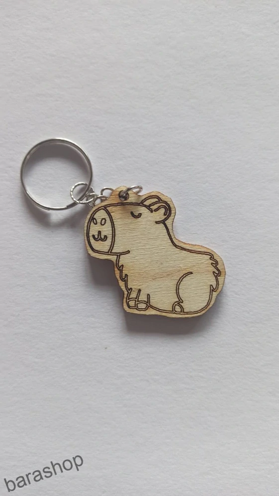 Dřevěná klíčenka s lamou
