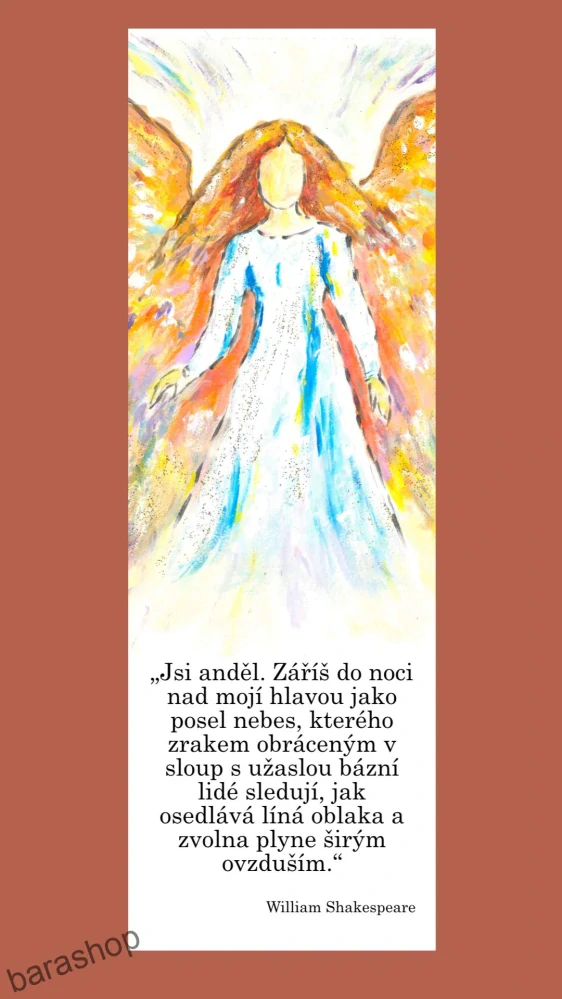 Originální záložka s autorskou kresbou a citátem