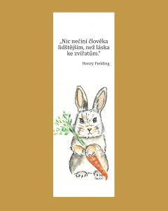 Záložka do knihy Králík s mrkví s citátem od Henryho Fieldinga