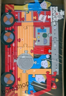 Dřevěné puzzle - hasiči